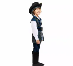 Costume da capitano pirata blu per bambini