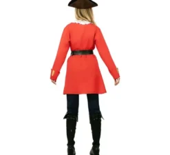 Costume da Capitano Pirata rosso con cintura per donna