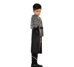 Costume da capo vichingo in argento con mantello per bambino