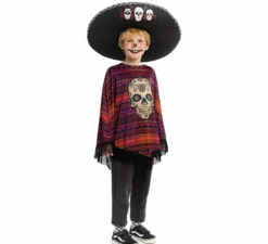 Costume da Catrina messicana o poncho per bambini