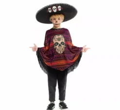 Costume da Catrina messicana o poncho per bambini