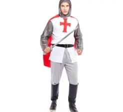 Costume da cavaliere delle crociate cristiane da uomo