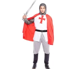Costume da cavaliere delle crociate cristiane da uomo