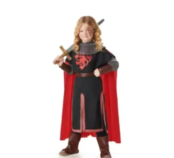 Costume da cavaliere medievale da leone nero per bambini