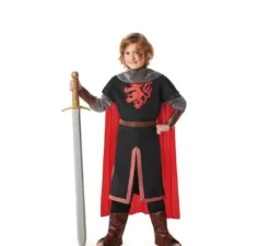 Costume da cavaliere medievale da leone nero per bambini