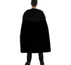 Costume da cavaliere medievale nero con mantello per uomo