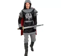 Costume da cavaliere medievale oscuro per uomo