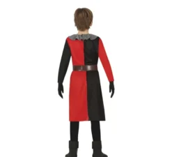 Costume da cavaliere medievale rosso e nero per bambino