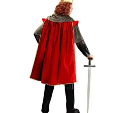 Costume da cavaliere reale rosso e verde per uomo