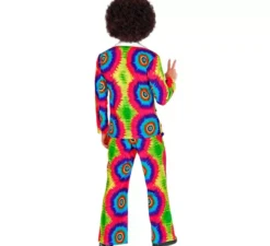 Costume da cerchi blu anni '70 per uomo