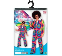 Costume da cerchi blu anni '70 per uomo