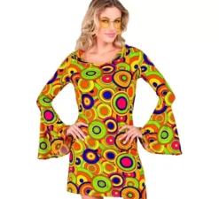 Costume da cerchi gialli anni '70 per donna