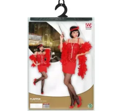 Costume da Charleston rosso brillante da donna