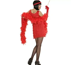 Costume da Charleston rosso deluxe da donna