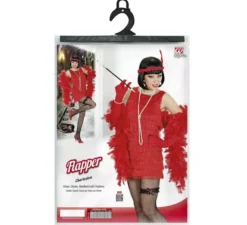 Costume da Charleston rosso deluxe da donna