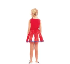 Costume da cheerleader bianco e rosso per bambina