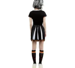 Costume da cheerleader della squadra zombie nera per donna