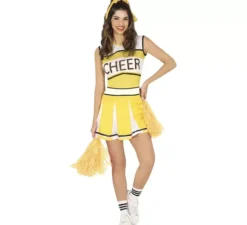 Costume da cheerleader giallo per donna