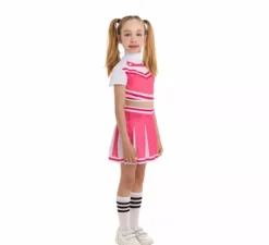 Costume da cheerleader rosa per bambina