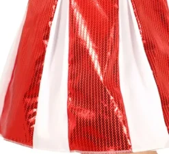 Costume da cheerleader rosso con paillettes per donna