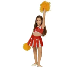 Costume da cheerleader rosso per bambina