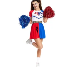 Costume da Cheerleader Sadica bicolore per donna