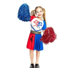 Costume da Cheerleader Sadistica bicolore per bambina e adolescente