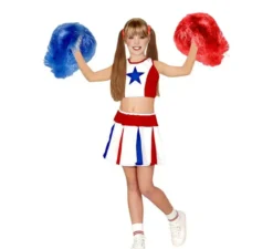 Costume da cheerleader stella tricolore per bambina