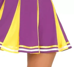 Costume da cheerleader usa viola e giallo per le donne