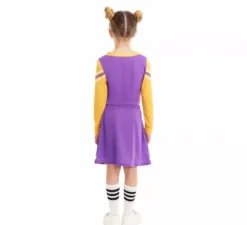 Costume da cheerleader viola per bambina