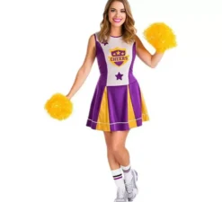 Costume da cheerleader viola per donna