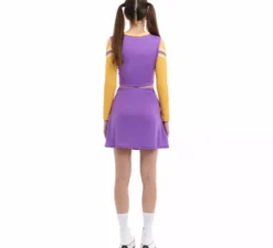 Costume da cheerleader viola per donna
