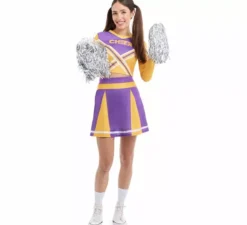 Costume da cheerleader viola per donna