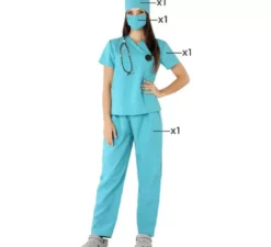 Costume da chirurgo verde per donna