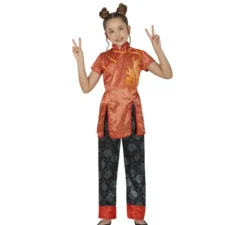 Costume da Cina arancione per bambina