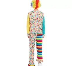 Costume da clown a pois e righe per uomo