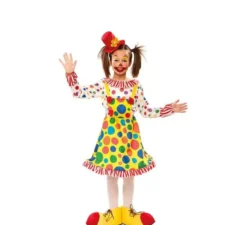 Costume da Clown a pois perbambina