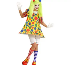Costume da clown a pois per donna