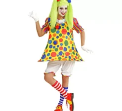 Costume da clown a pois per donna