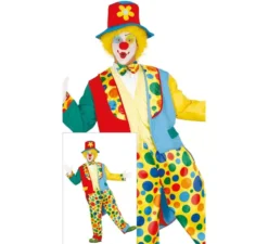 Costume da clown a pois per un uomo