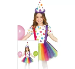 Costume da Clown arcobaleno per bambine