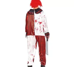 Costume da Clown a Righe con Sangue per uomo