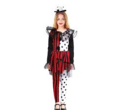 Costume da clown a righe per bambina