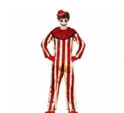 Costume da clown a righe per uomo