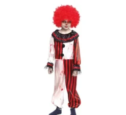 Costume da clown a strisce insanguinate per bambini