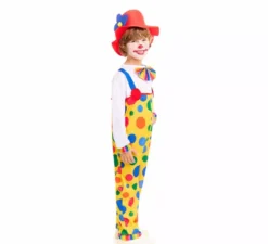 Costume da Clown con salopette a pois per bambino