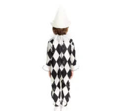 Costume da Clown Diamond Pierrot con cappello per neonato e bambino