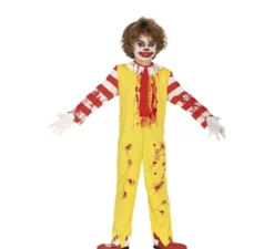 Costume da clown hamburger assassino per bambino