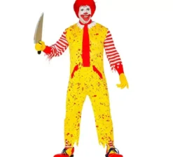 Costume da clown killer da hamburger per uomo