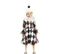 Costume da Clown Killer Pierrot con cappello per bambina e adolescente